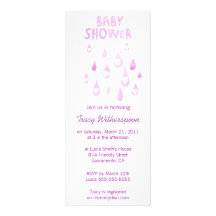 Rosa Regentropfen-Babyparty laden ein Individuelle Einladungskarte