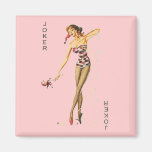 Rosa Retro sexy Joker #2 Kühlschrankmagnete