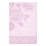 Rosa Rose und Spitze-Papierbriefpapier Druckpapier