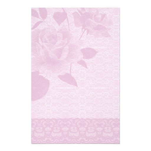 Rosa Rose und Spitze-Papierbriefpapier Druckpapier