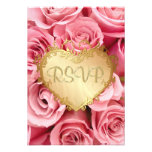 Rosa Rosen-Blumenhochzeit UAWG Individuelle Einladungskarten