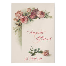 Rosa Rosen, die UAWG wedding sind Individuelle Ankündigskarten