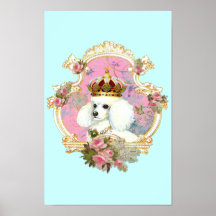 Rosa Rosen Pudel-Prinzessin-n Poster