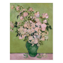 Rosa Rosen-Vintager Post-Impressionismus Van Gogh Postkarte