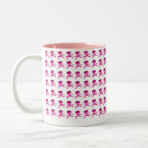 rosa Schädelbecher 2 Kaffee Haferl