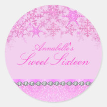 Rosa schicker Aufkleber der Schneeflocke-Sweet16