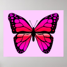 Rosa Schmetterlings-Plakat