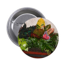 rosa Schmetterlingsgarten Button