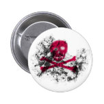 Rosa Schmutz-Schädel-Knopf Button