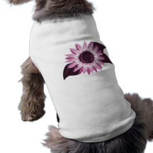 Rosa Sonnenblume mit Marienkäfern Hund T Shirt