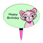 Rosa süße Katze - Kuchen-Auswahl Tortenaufsatz
