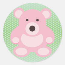 Rosa Teddybär Runder Sticker