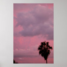 Rosa tropisches Sonnenuntergang-Plakat