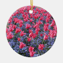 Rosa Tulpe-Blumenteppichverzierungs-/-türfall Weihnachtsbaum Ornamente