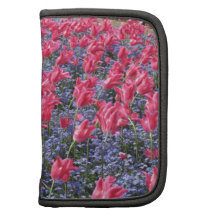 Rosa Tulpen und lila Blumen Mappe