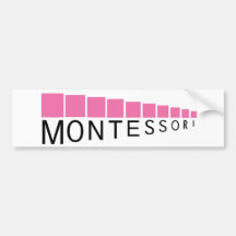 Rosa Turm Montessori Autoaufkleber