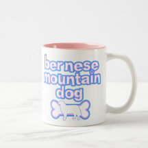 Rosa u. blauer Bernese Gebirgshund Kaffeetassen