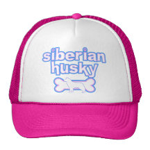 Rosa u. blauer Husky-Hut Retro Cap