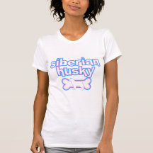 Rosa u. blaues Husky-T-Shirt