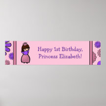Rosa u. lila Prinzessin Birthday Custom Poster