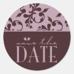 Rosa-u. Schokoladen-Save the Date Aufkleber