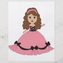 Rosa u. schwarze Kleiderprinzessin 1 Vollfarbige Flyer