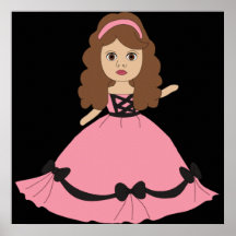 Rosa u. schwarze Kleiderprinzessin 1 Plakatdrucke