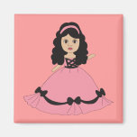 Rosa u. schwarze Kleiderprinzessin 2 Magnete