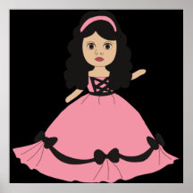 Rosa u. schwarze Kleiderprinzessin 2 Plakatdruck
