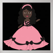 Rosa u. schwarze Kleiderprinzessin 3 Plakatdrucke