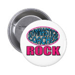 Rosa und blaue Gymnastik trainiert Felsen-Geschenk Button
