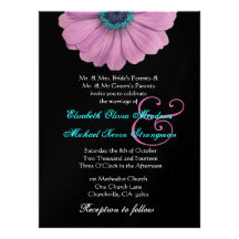 Rosa und blaues Gänseblümchen Wedding GROSS Personalisierte Ankündigung