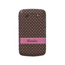 Rosa und brauner Herzpolkapunkte BlackBerrykasten Blackberry Bold Cover