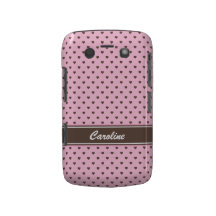 Rosa und brauner Herzpolkapunkte BlackBerrykasten Case-Mate Blackberry Hülle