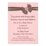 Rosa und Brown-Babyparty-Einladungen