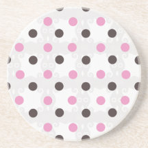 Rosa und Brown-Polka-Punkt-Untersetzer
