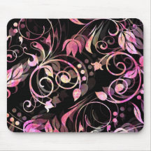 Rosa und Fuscia Batik drucken Blumengeschenke Mauspad