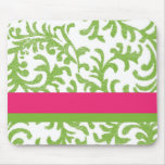 Rosa-und Grün-Blumenmuster Mousepad