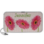 Rosa und grüne Gerbera-Gänseblümchen-Gekritzel-Lau