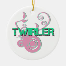 Rosa und grüne Twirler-Foto-Verzierung Weihnachtsornament