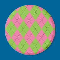Rosa und grüner Rauten-Magnet magnete