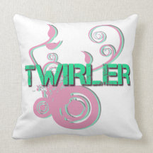 Rosa und grüner Twirler-kundengerechtes Kissen