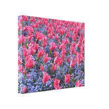 Rosa und lila Blumenfeld Leinwand Druck