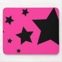 Rosa-und Schwarz-Stern Mousepad