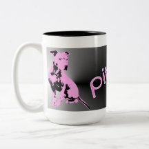 Rosa und schwarzer Pitbull Mamma-Becher Kaffee Haferl