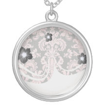 Rosa und Schwarzes verzierter fleur Chicdamast Amuletten