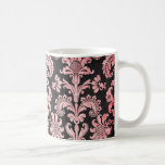 Rosa und Schwarzes verzierter fleur Chicdamast Tee Haferl