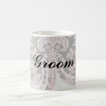 Rosa und Schwarzes verzierter fleur Chicdamast Kaffee Tassen