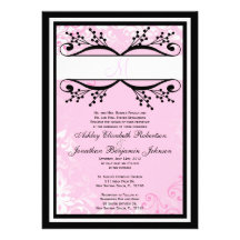 Rosa und weiße Hochzeit laden ein Individuelle Ankündigungskarte