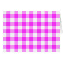 Rosa und weißes Gingham-Muster Grußkarten